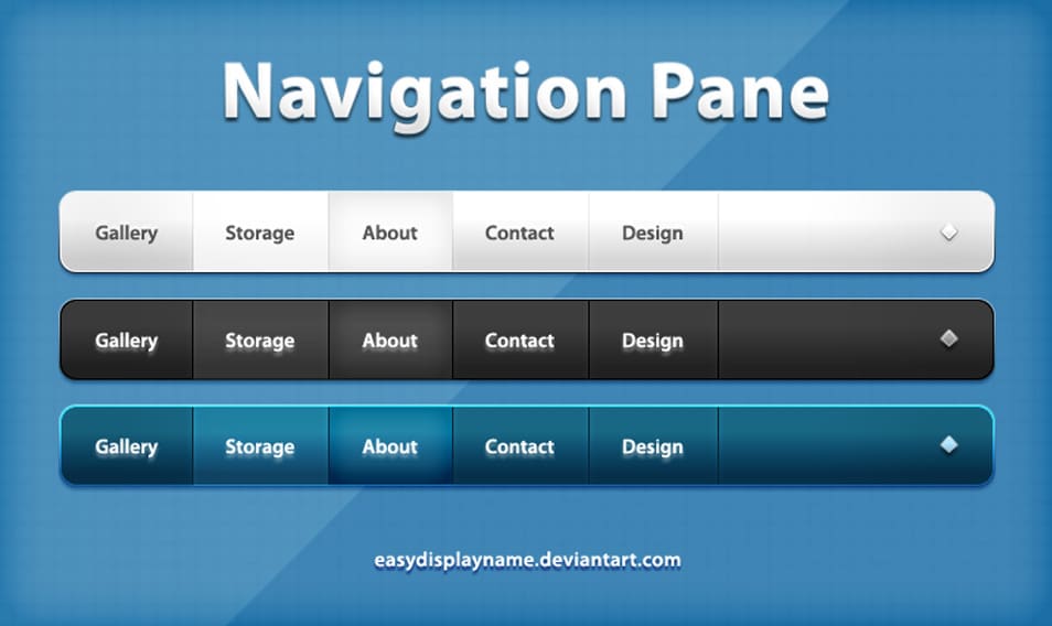 Navigation Pane free website menu navigation psd