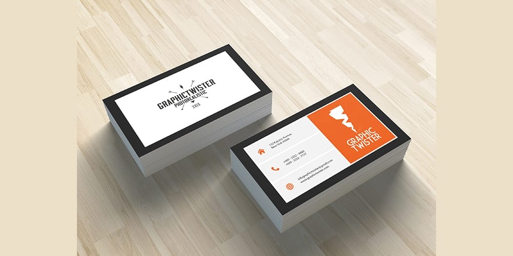 100+ Free Business Cards PSD 229 Orange-Corporate-Business-Card