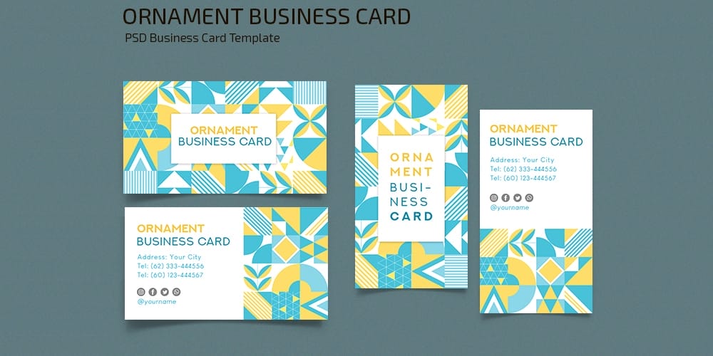 100+ Free Business Cards PSD 324 Ornament Business Card Template PSD