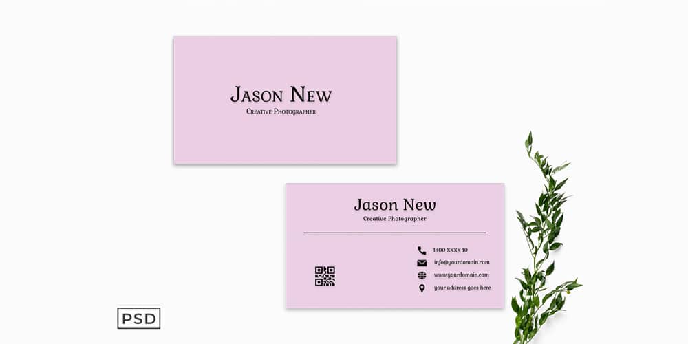 100+ Free Business Cards PSD 76 Pink Business Card Template