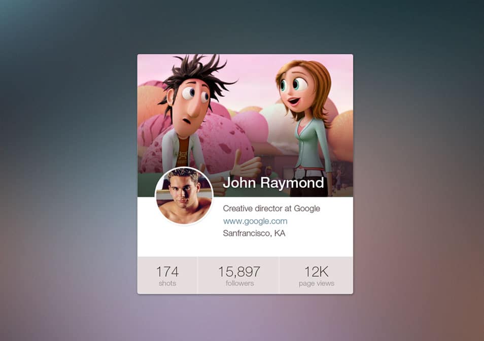 75+ Latest Free UI designs PSD 67 Profile vCard PSD