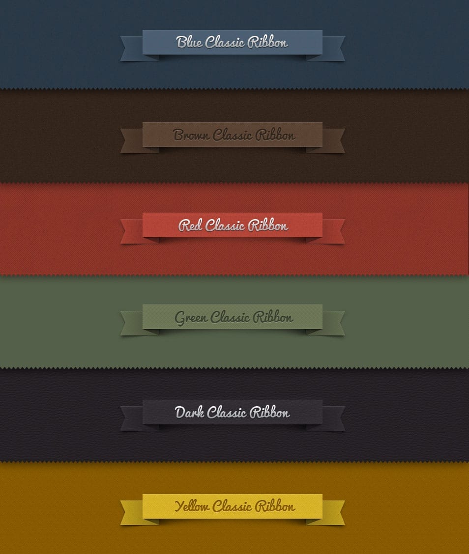 Psd Ribbon Classic Set