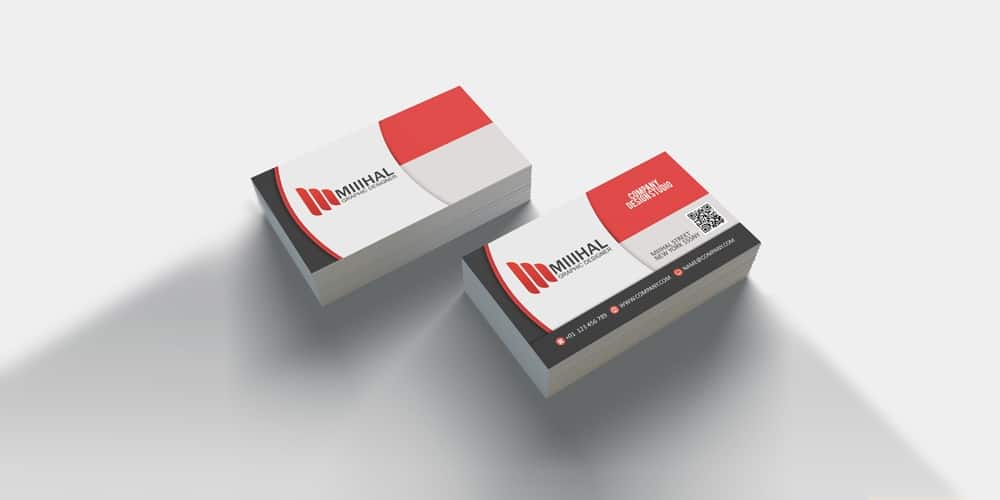 100+ Free Business Cards PSD 233 Red Corporate Business Card