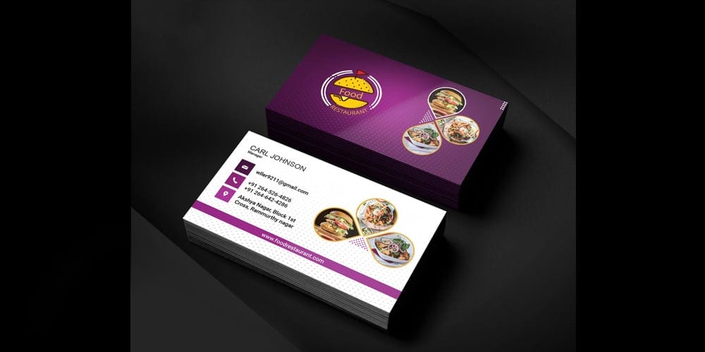100+ Free Business Cards PSD 194 Restaurant Manager Business Card
