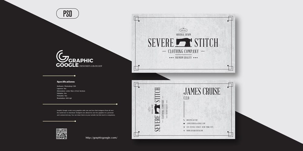 100+ Free Business Cards PSD 464 Sewing Business Card Design Template