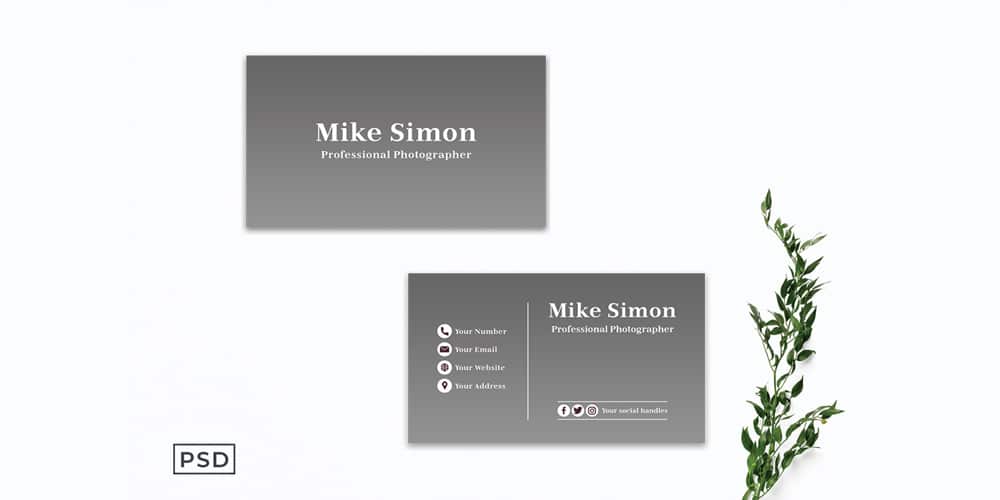 100+ Free Business Cards PSD 79 Simple Black Business Card Template