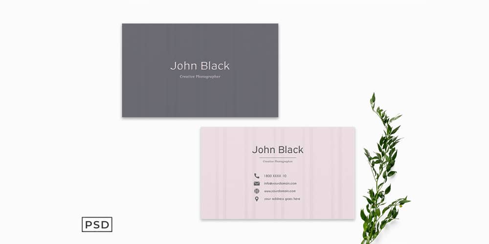 100+ Free Business Cards PSD 69 Simple Pink Business Card Template