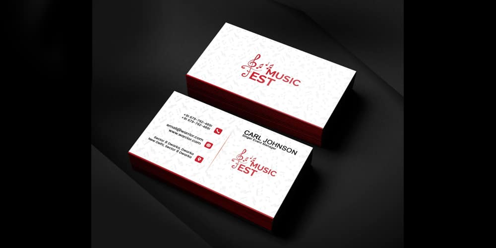 Singer Event Manager Business Card