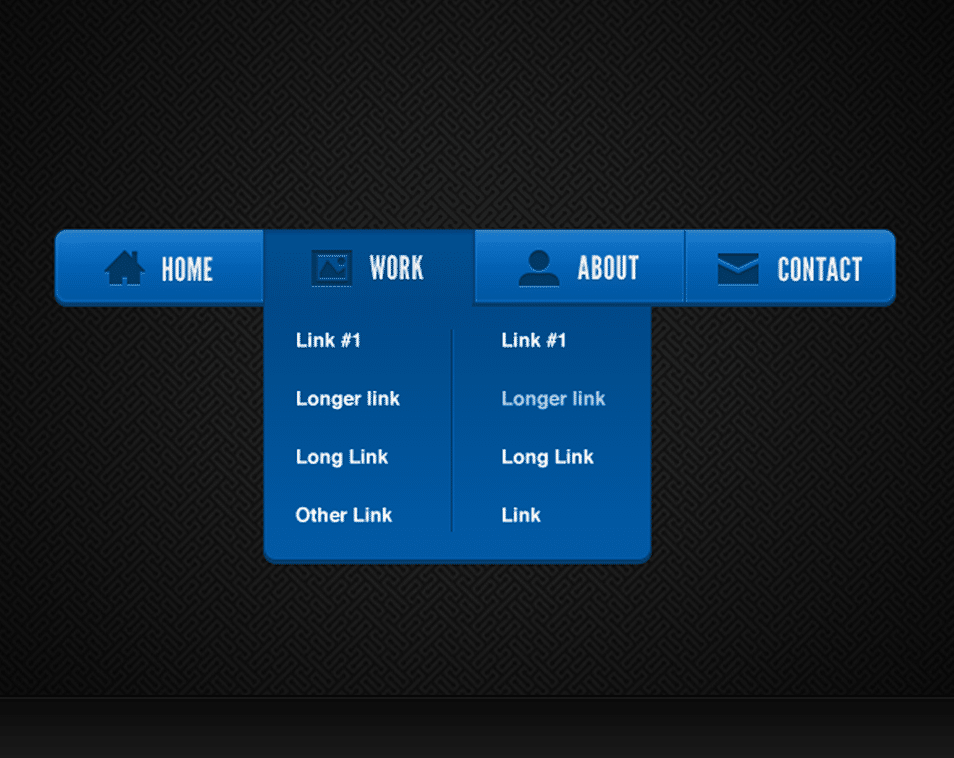 Sleek Blue Iconic Navigation Bar PSD Sleek Blue Iconic Navigation Bar PSD