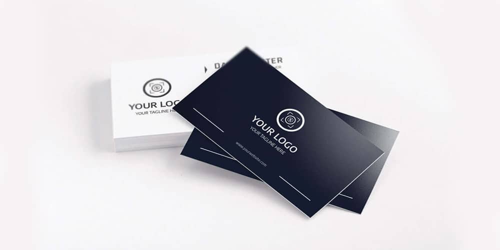 100+ Free Business Cards PSD 176 Sober Blue and White Business Card Template
