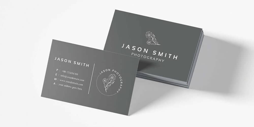 100+ Free Business Cards PSD 61 Sober Grey Minimal Business Card Template