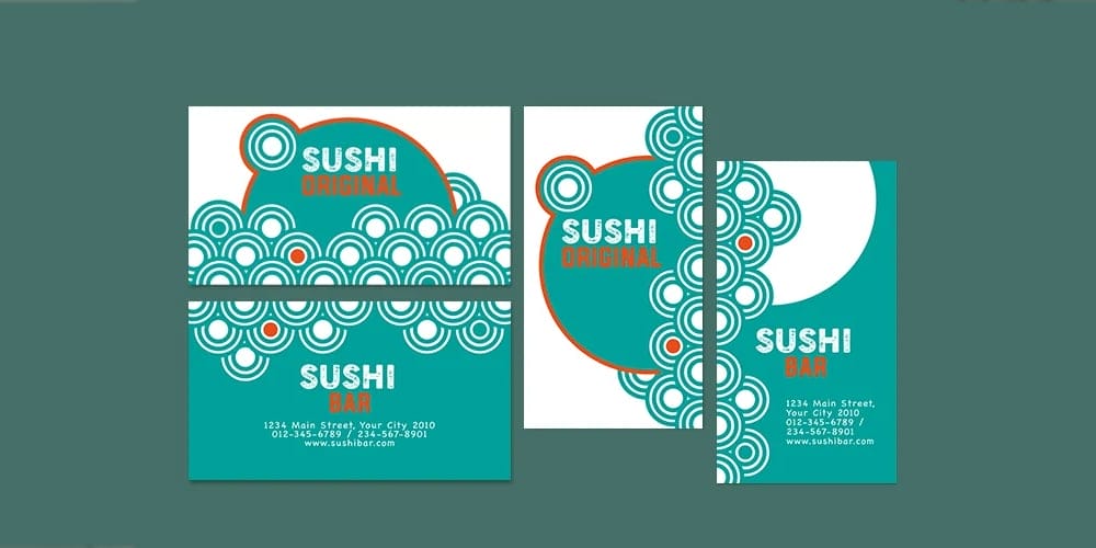100+ Free Business Cards PSD 191 Sushi Bar Business Card Template