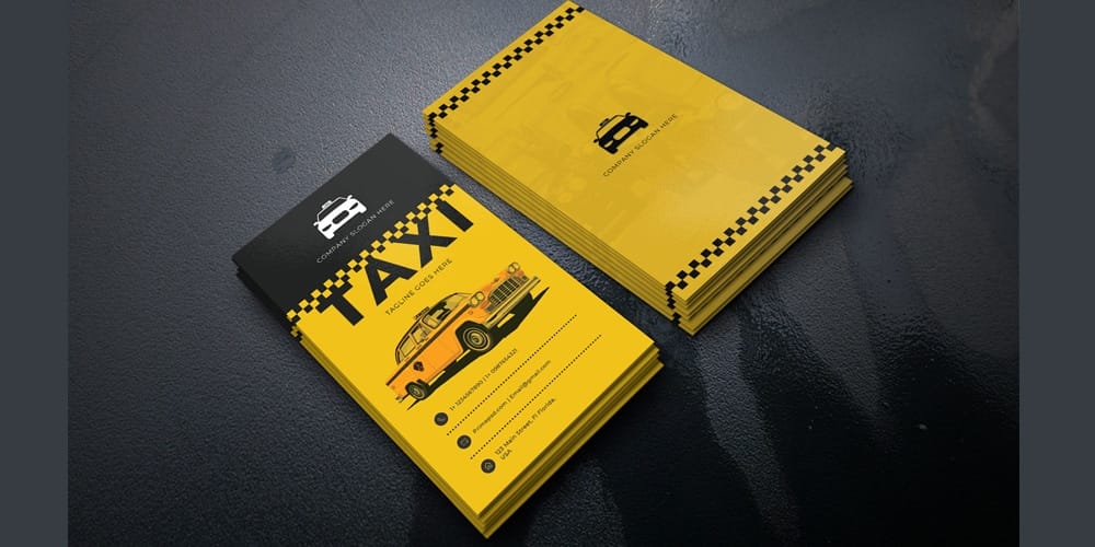 100+ Free Business Cards PSD 349 Taxi Service Business Card