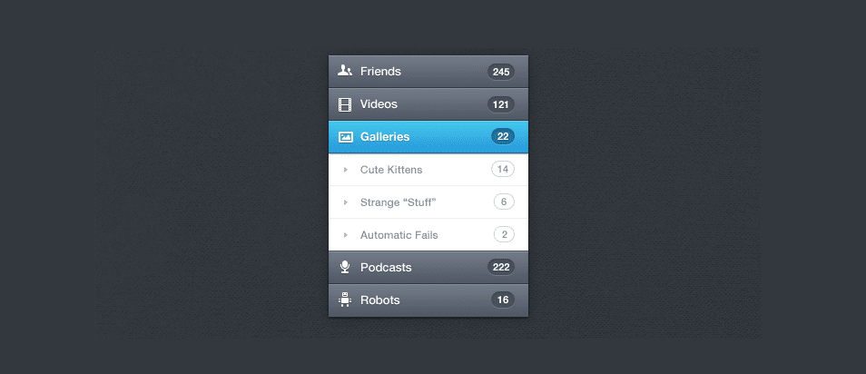 Vertical Navigation Menu PSD Vertical Navigation Menu PSD