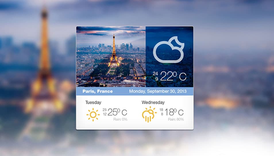 Weather Widget Free PSD