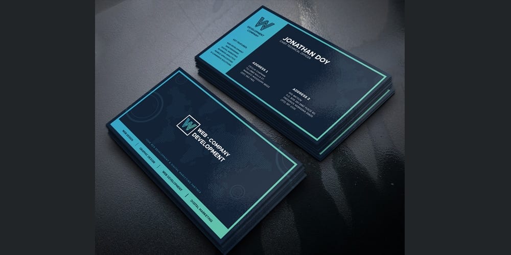 Web Development Company Business Card PSD