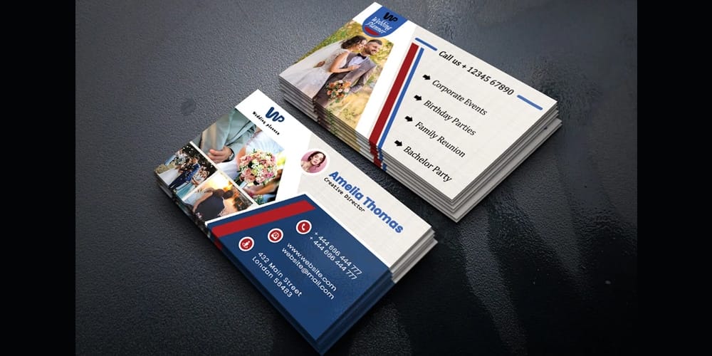 100+ Free Business Cards PSD 309 Wedding Planner Business Card