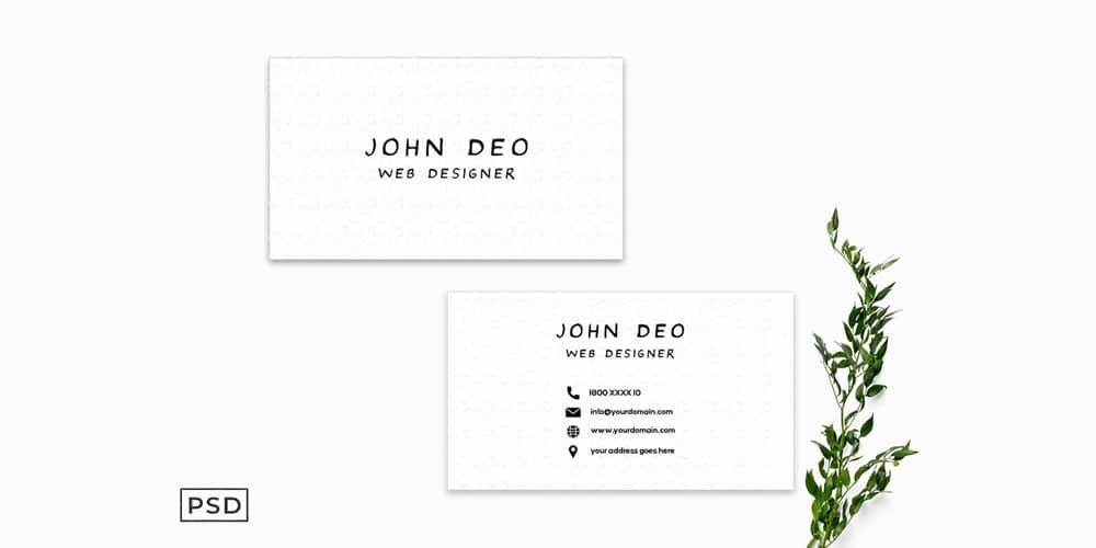 100+ Free Business Cards PSD 178 White Business Card Template