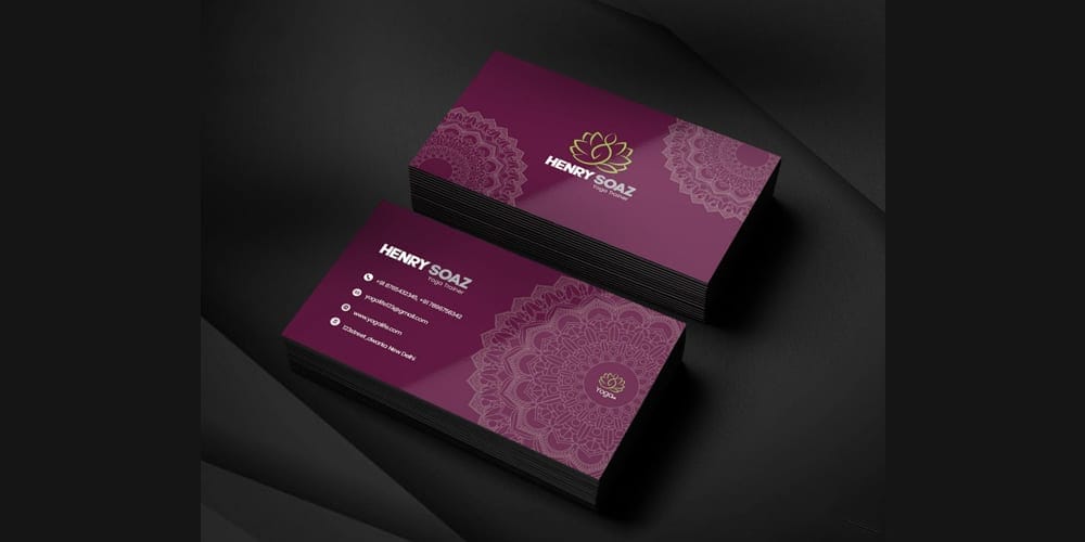 100+ Free Business Cards PSD 101 Yoga Trainer Business Card PSD