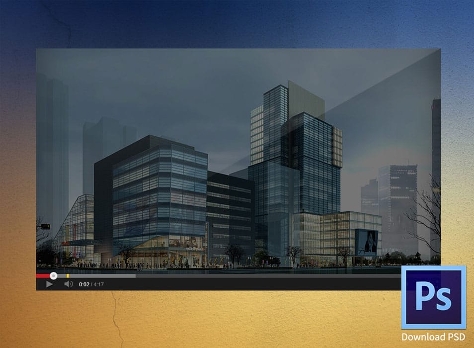 75+ Latest Free UI designs PSD 10 Youtube Video Player PSD