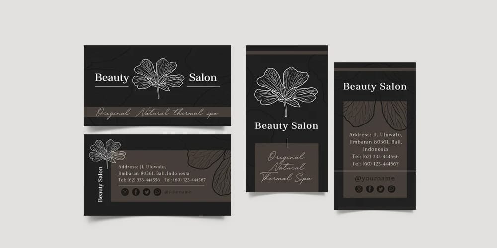 100+ Free Business Cards PSD 27 business card for a beauty salon