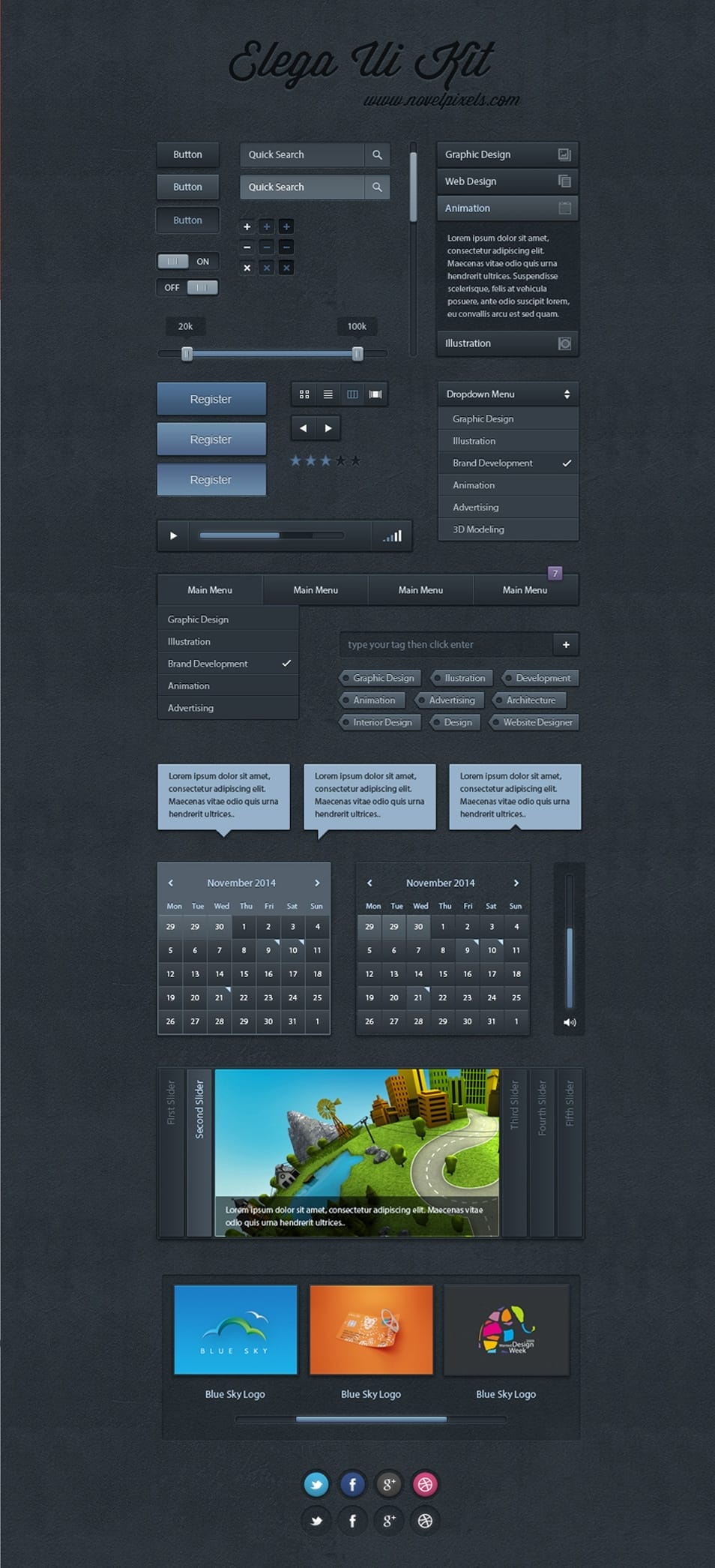 Elga Free Psd Ui Kit Elga Free Psd Ui Kit