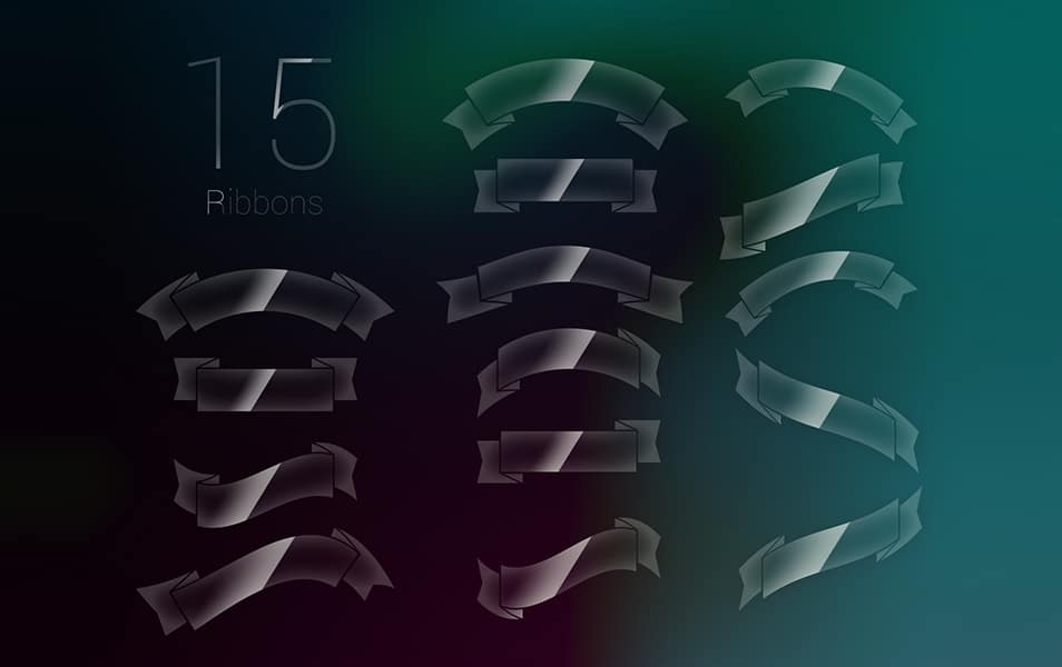 Free 15 Glossy Ribbons PSD Free 15 Glossy Ribbons PSD