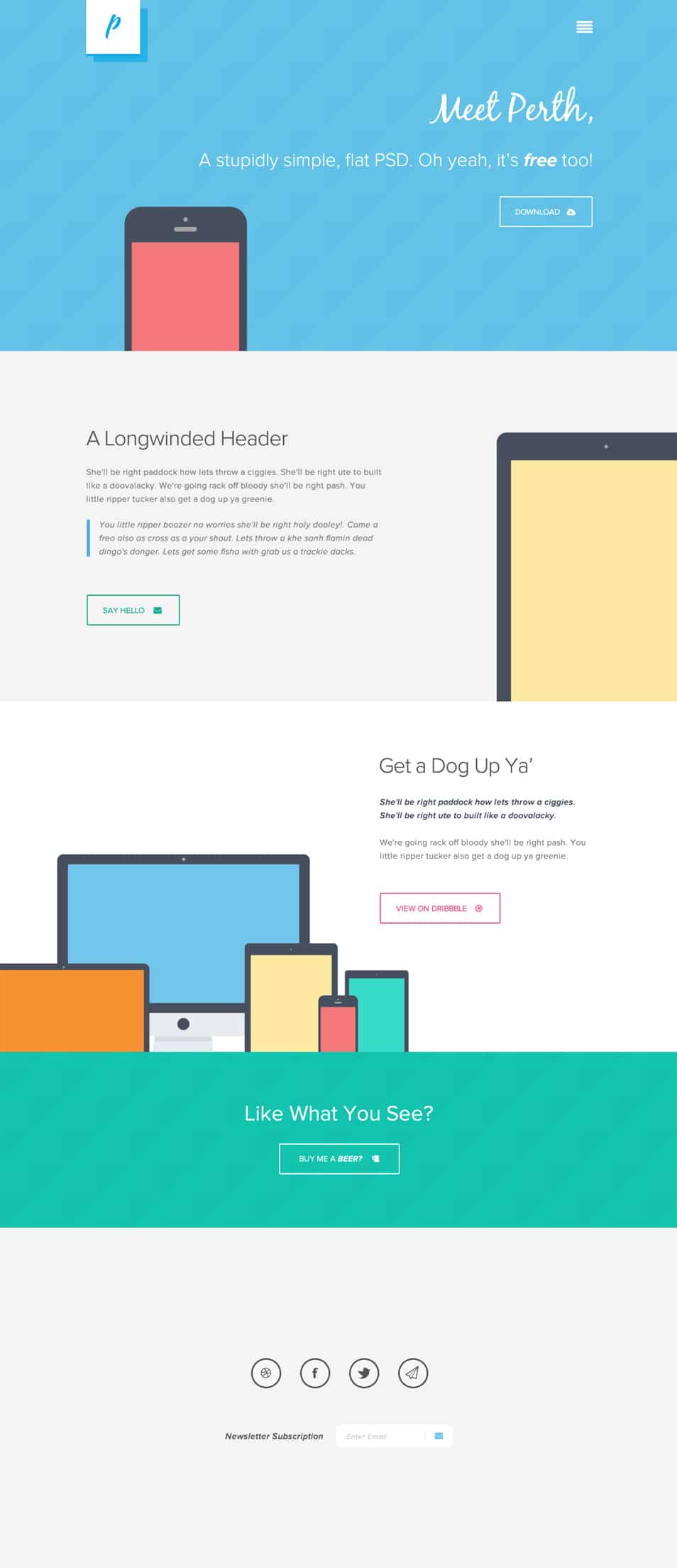 Free Flat Web Design PSD Free Flat Web Design PSD
