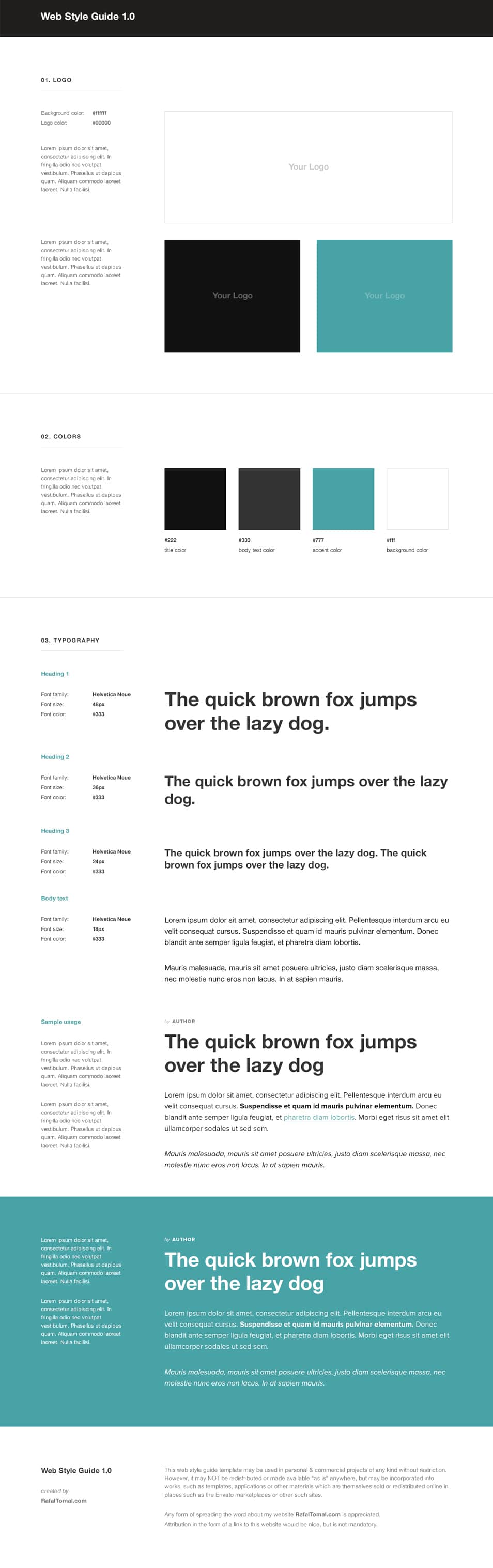 Free Web Style Guide PSD Template Free Web Style Guide PSD Template
