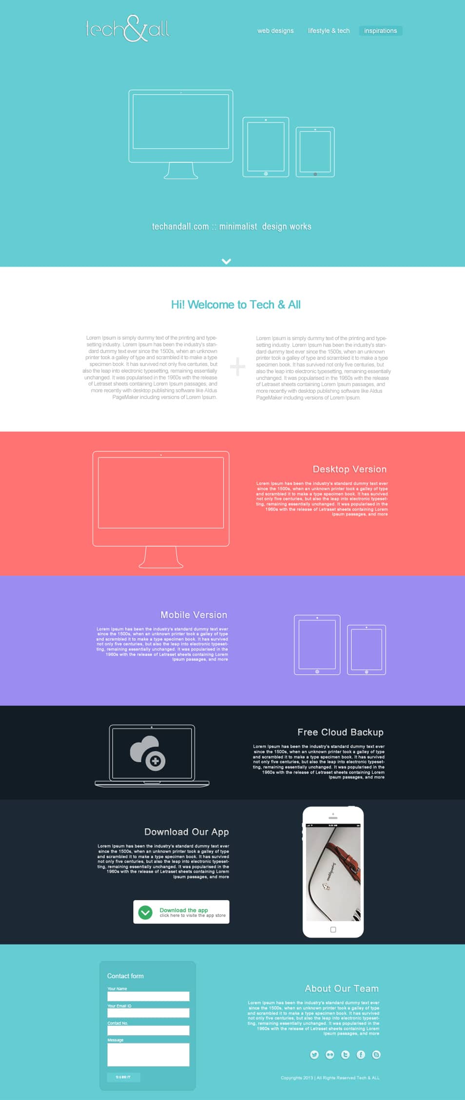 Minimalist Landing Page Template PSD Minimalist Landing Page Template PSD