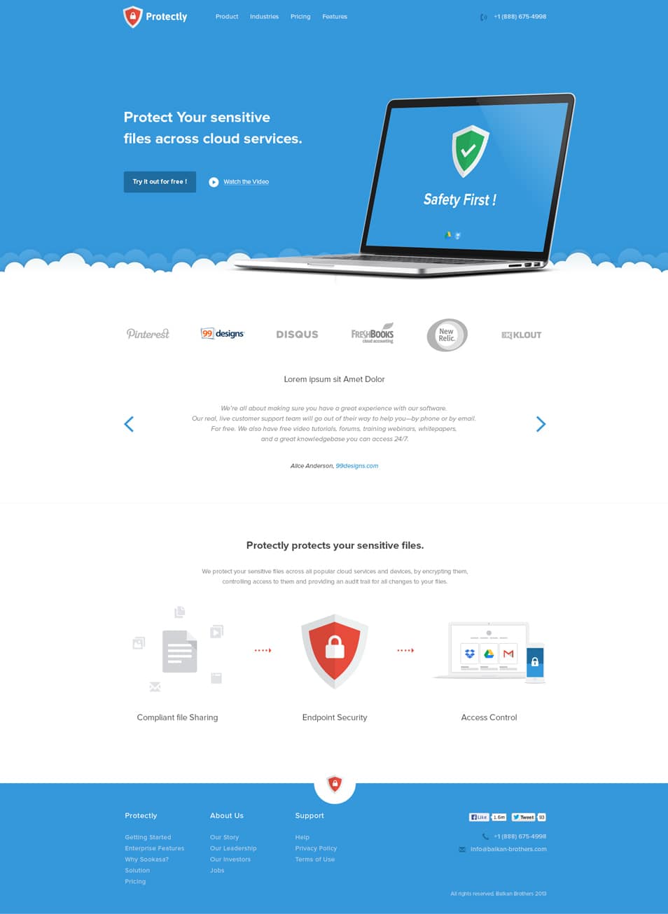 Protectly Website PSD Latest Free Web Elements