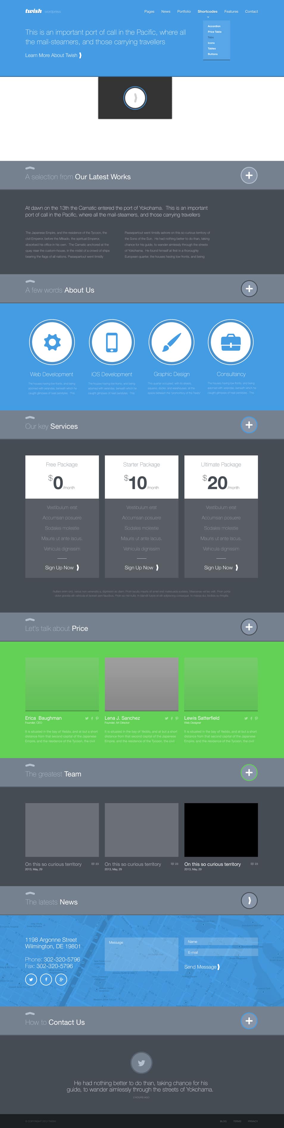 Twish Single Page Website Layout Twish Single Page Website Layout