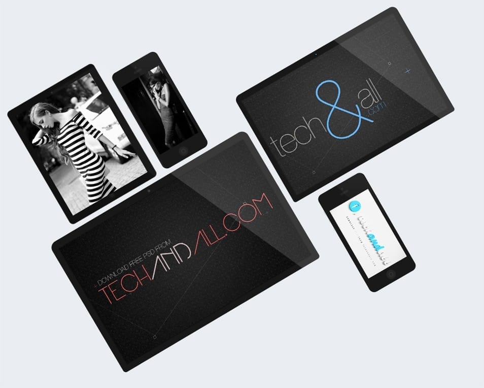 iDevice College with Perspective View Mockup iDevice College with Perspective View Mockup