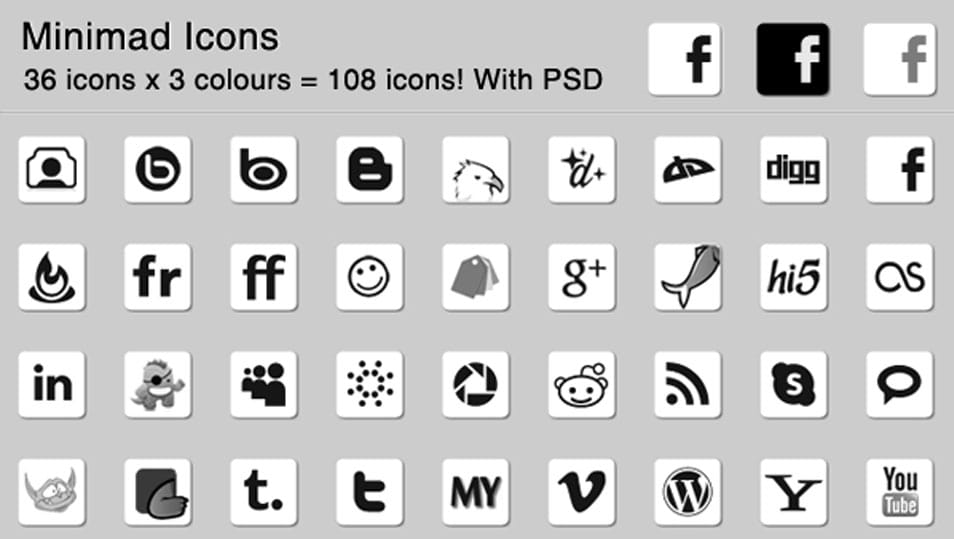 500+ Best Free Social Media Icon Sets 84 108 Minimad Icons