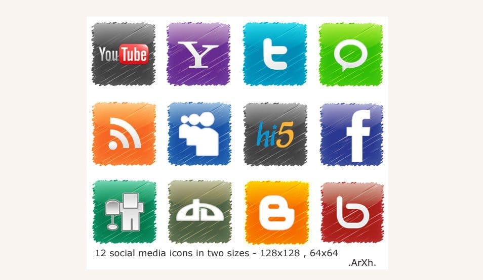 12 Social media icons