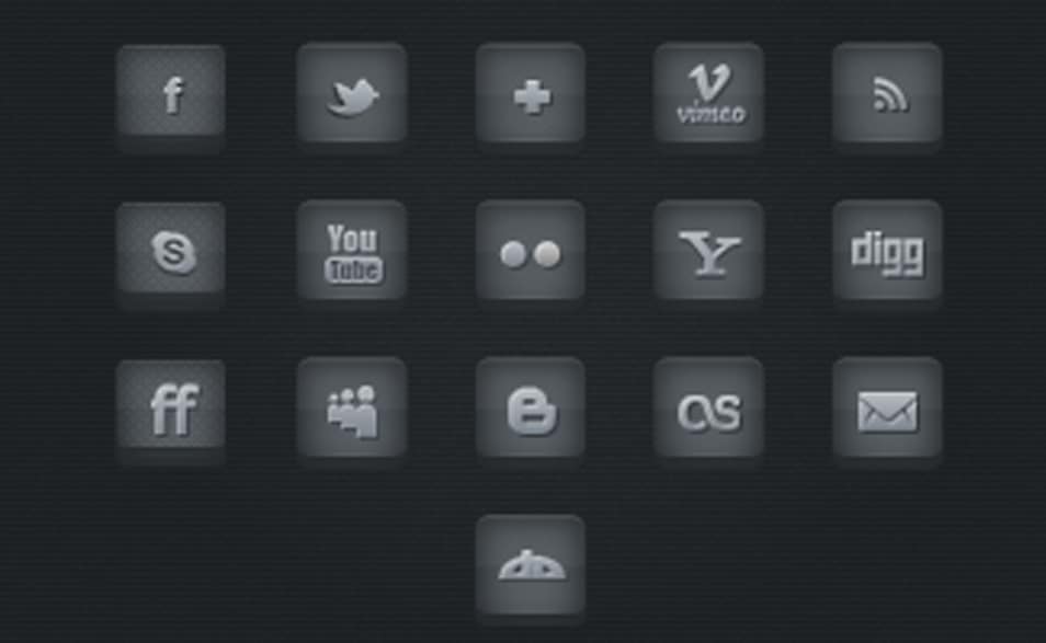 15 Dark Social Media Pack (PSD)