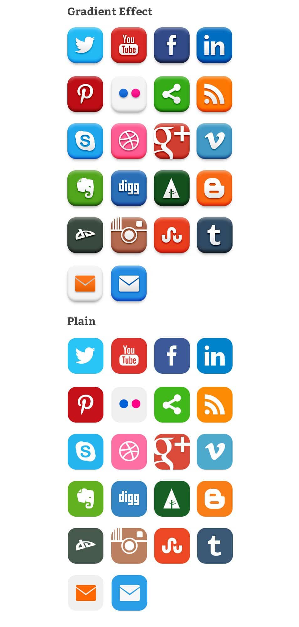 500+ Best Free Social Media Icon Sets 167 20 Popular Social Media Icons (PSD & PNG)