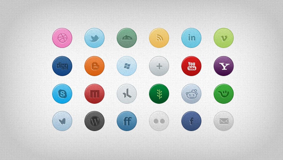500+ Best Free Social Media Icon Sets 35 26 Colorful Social Media Icons (PSD)