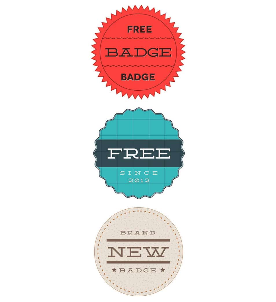 3 Retro Badge PSD Templates