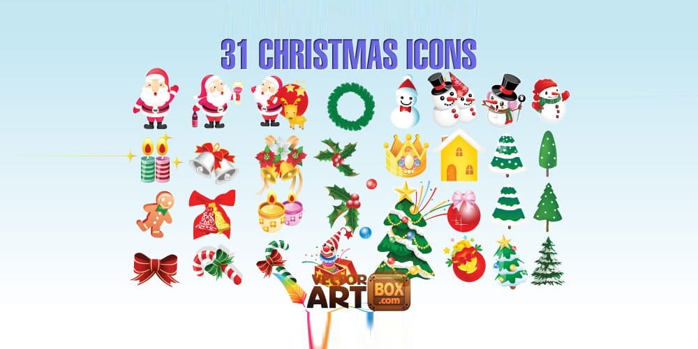 Free Christmas Greeting cards, Icons ,Decorative Elements,Backgrounds(PSD, AI) 18 30 Christmas Icons