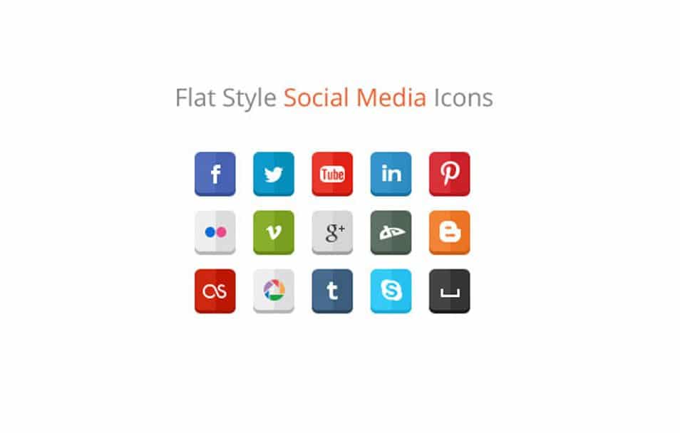 30 Free Flat Style Social Media Icons