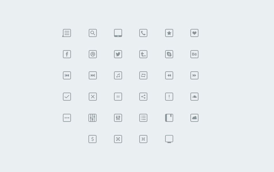 34 Thin Icons