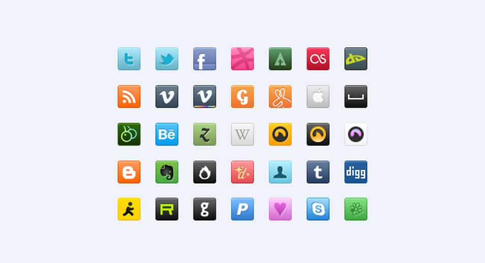 500+ Best Free Social Media Icon Sets 227 35 Sweet Social Icons