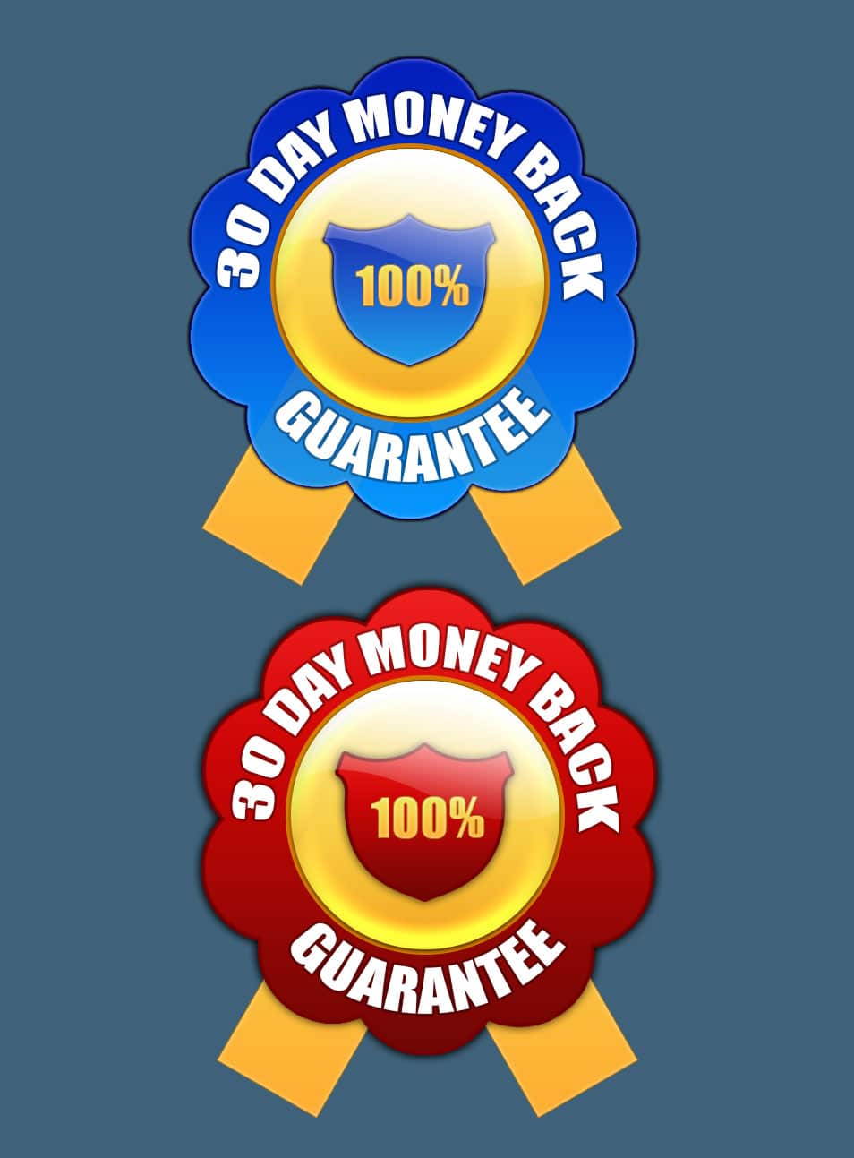 4 Free 30 Day Money Back Guarantee Badges