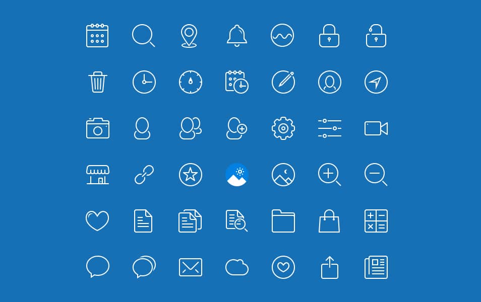 60+ Best Free Line Icon Sets 38 45 Blue Drops