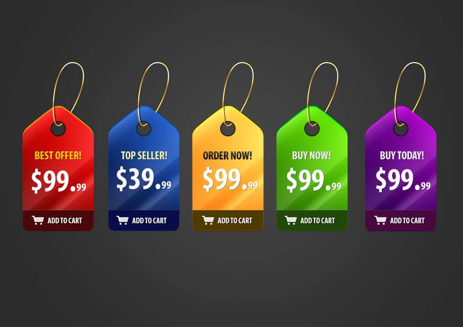 5 Free PSD Shiny Price Badges