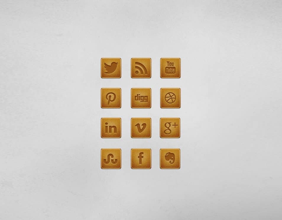 500+ Best Free Social Media Icon Sets 133 A Leather Social Media Icon Set