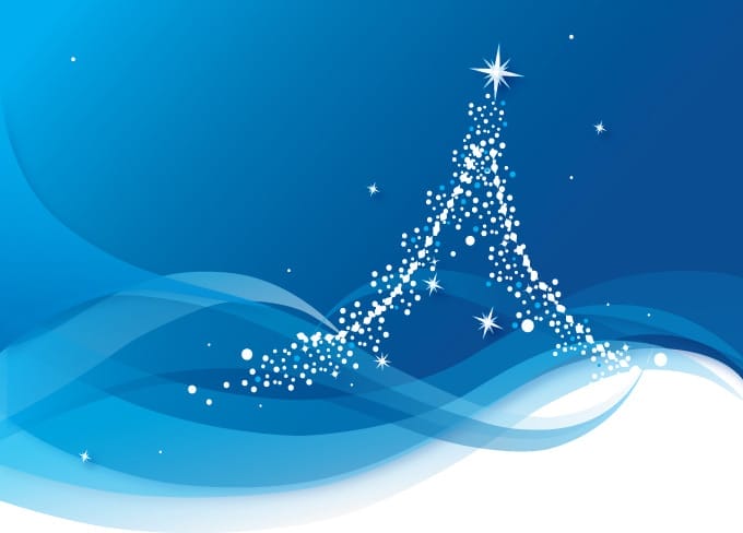 Abstract Blue Christmas Tree Background