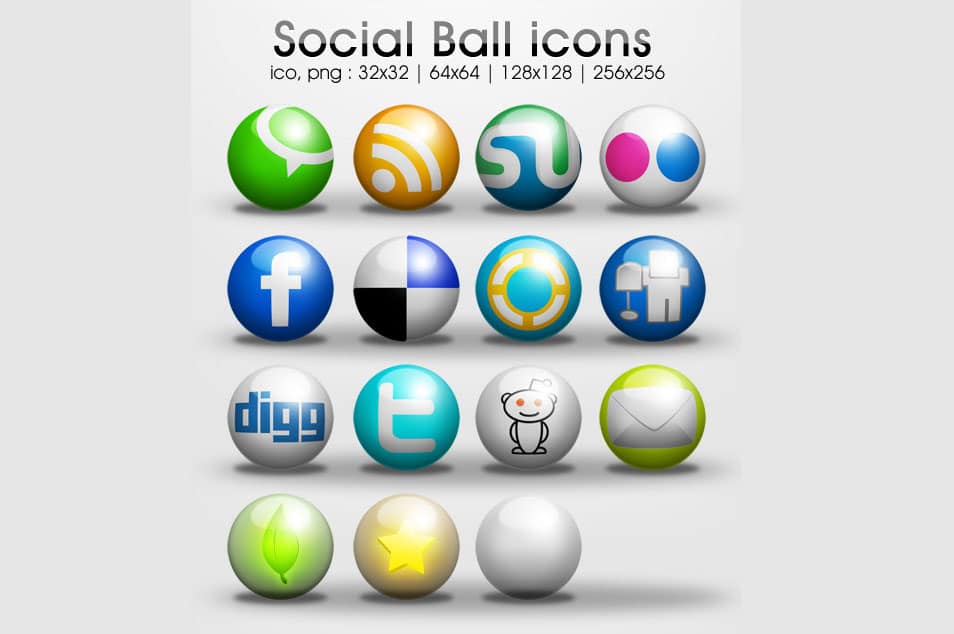 500+ Best Free Social Media Icon Sets 26 Ball social icons