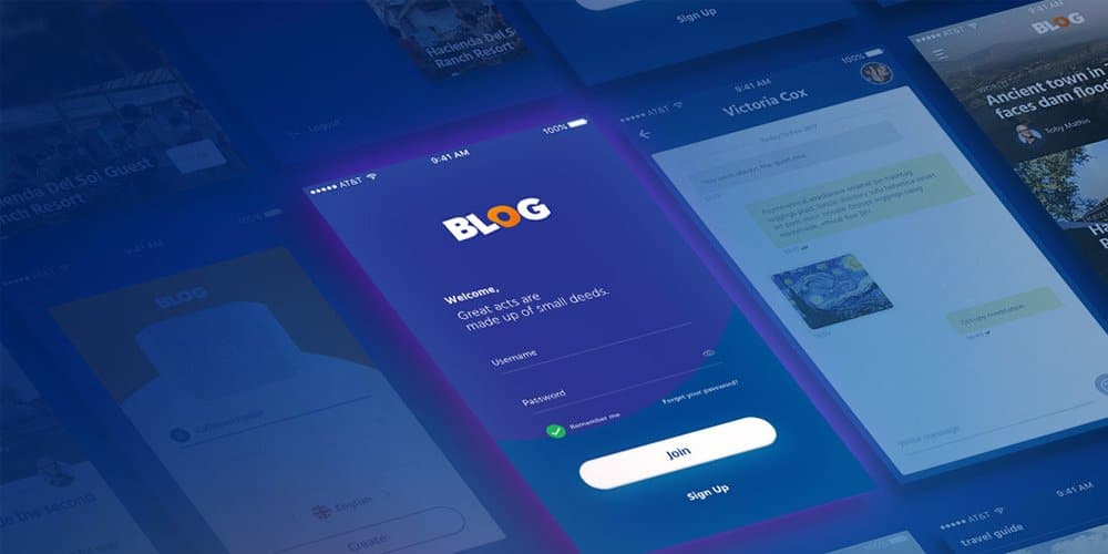 Blog UI Kit PSD